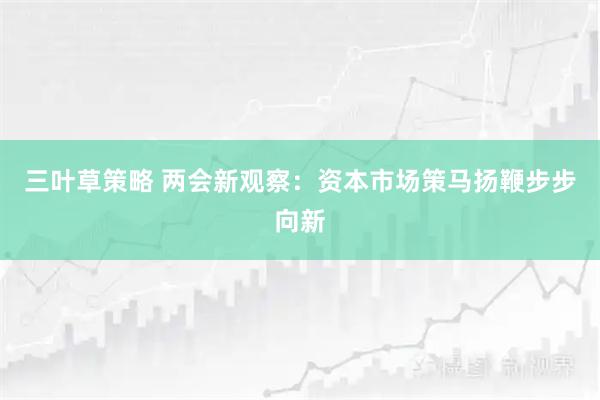 三叶草策略 两会新观察：资本市场策马扬鞭步步向新